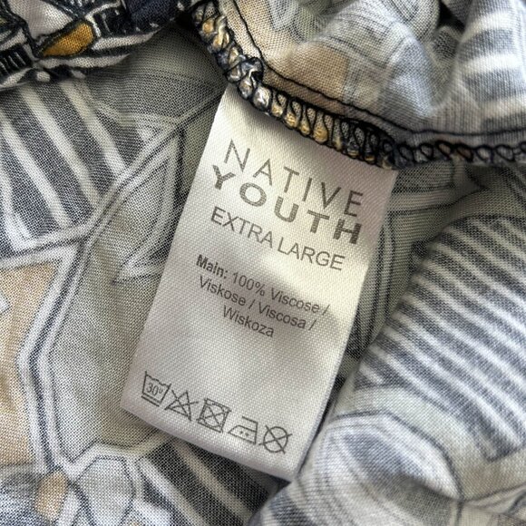 Native Youth Geo Flora Short Sleeve Button-Down Shirt ASO John B in Outer Banks - Picture 7 of 10